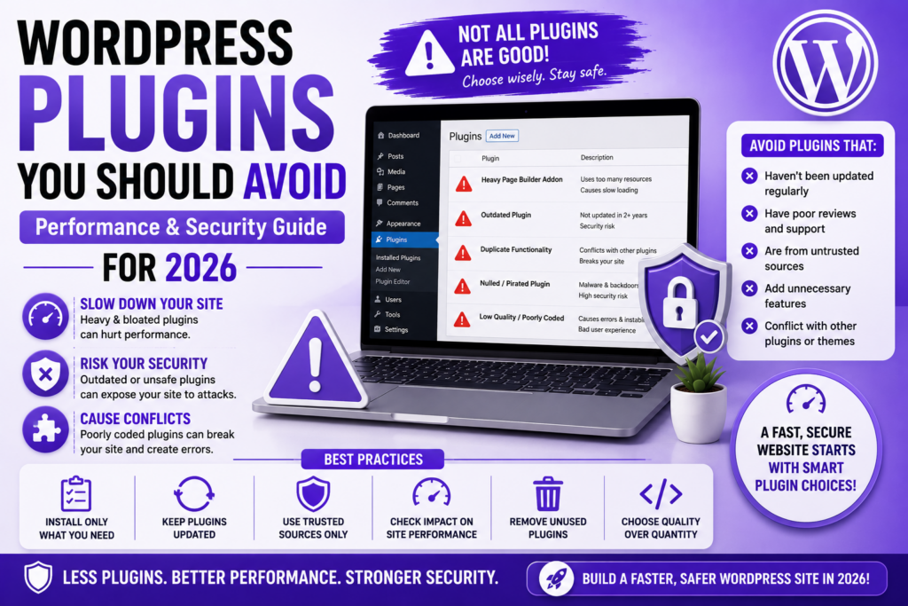 WordPress Plugins You Should Avoid (Performance & Security Guide for 2026